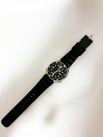 SEIKO ダイバーズウォッチ ブラック ラバーベルト 6309-7040 不動