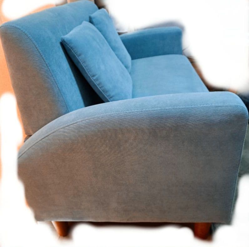 水色　無地　ソファ　２人掛け