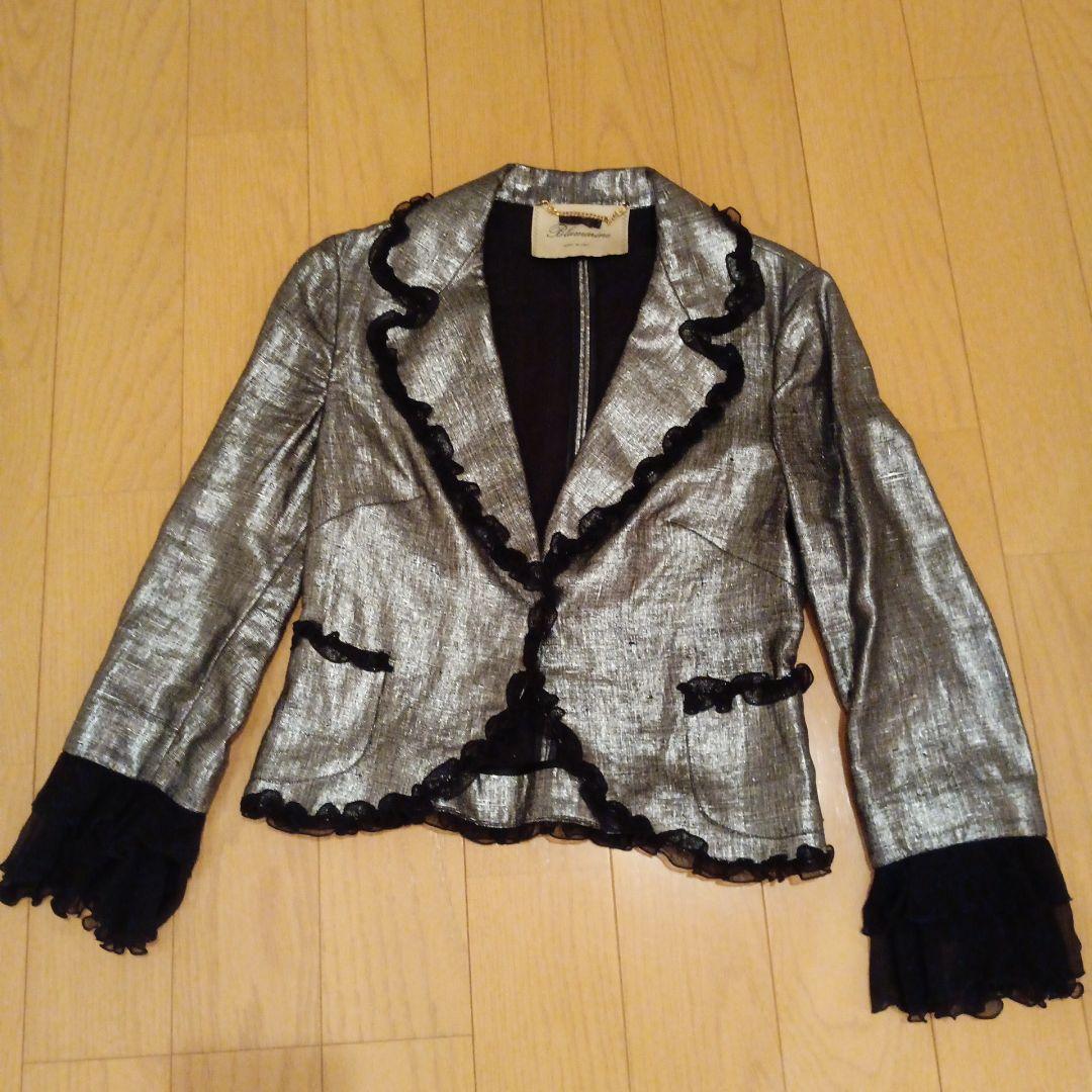 Blumarine メタリックシルバー テーラードジャケット