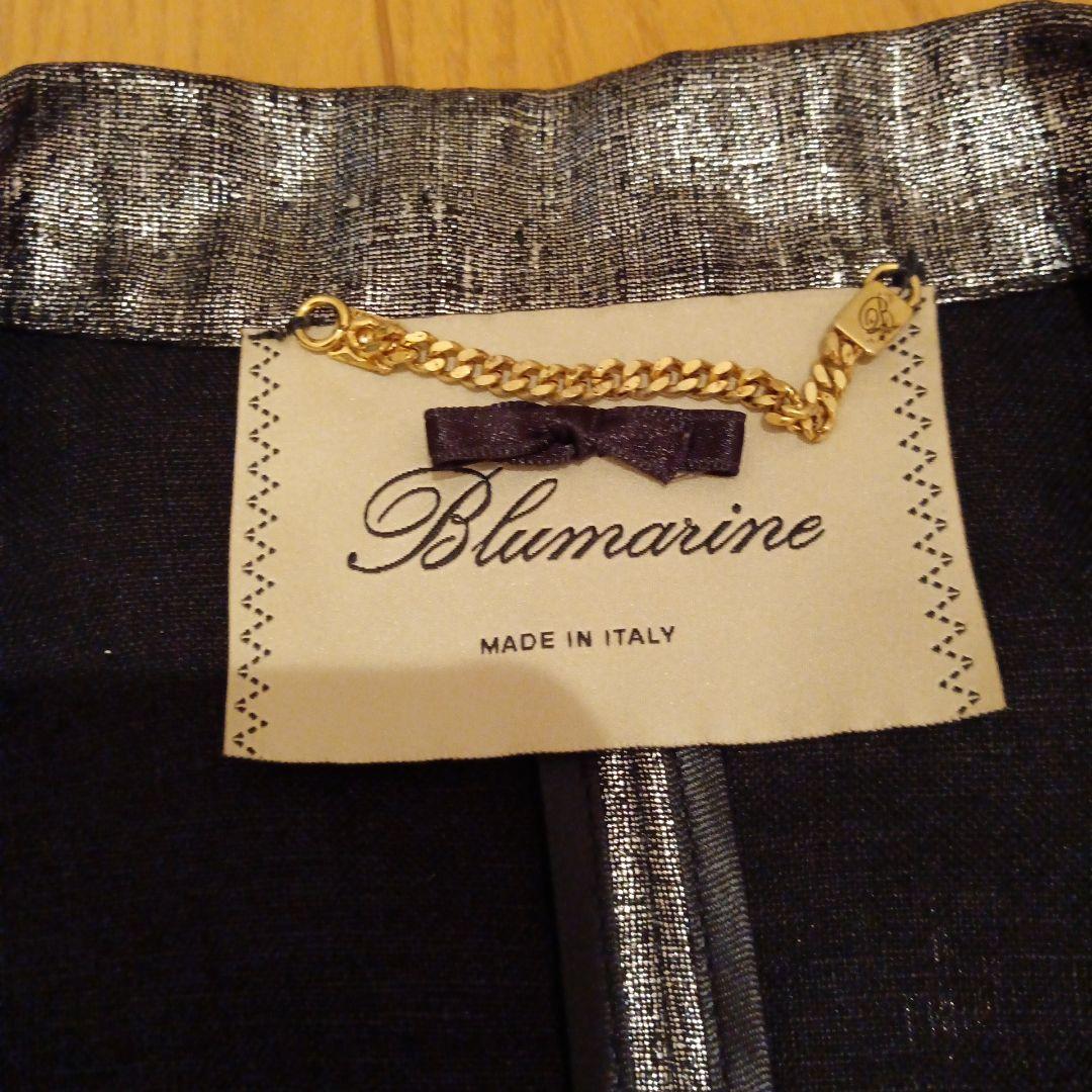 Blumarine メタリックシルバー テーラードジャケット