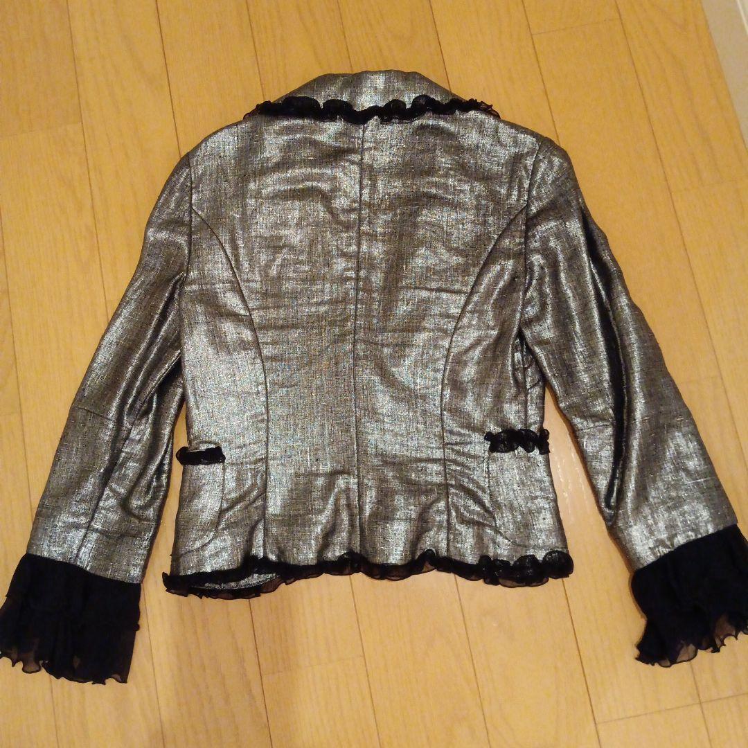 Blumarine メタリックシルバー テーラードジャケット