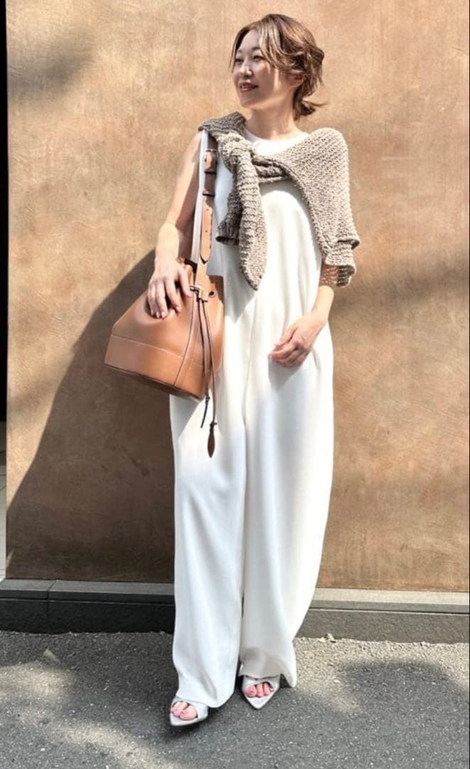 【Whim Gazette】二重織ノースリーブジャンプスーツ オールインワン