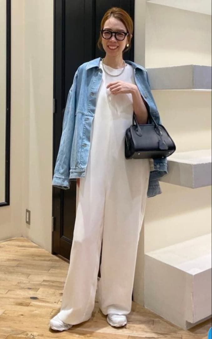 【Whim Gazette】二重織ノースリーブジャンプスーツ オールインワン