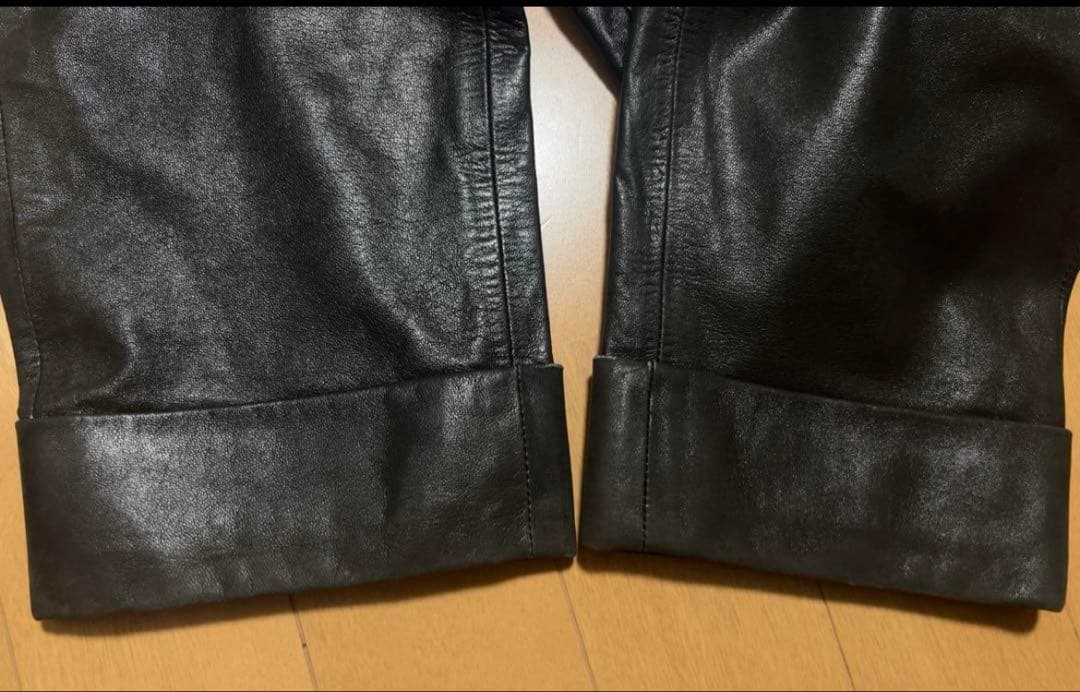 最高級 エルメス 本革 レザーパンツ 38