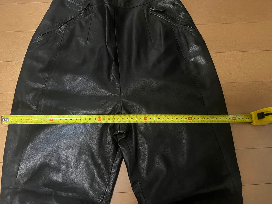 最高級 エルメス 本革 レザーパンツ 38