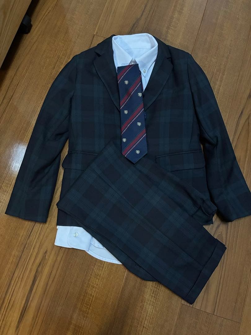 UNITED ARROWS ダークグリーンチェック スーツセット