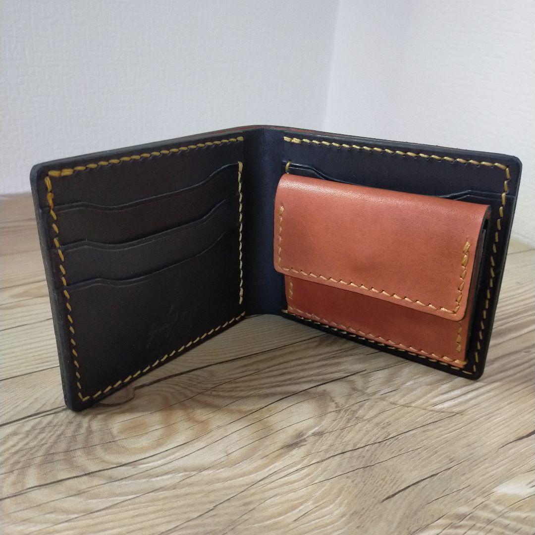 本革 財布 レザー ヌメ革 ハンドメイド 初売り
