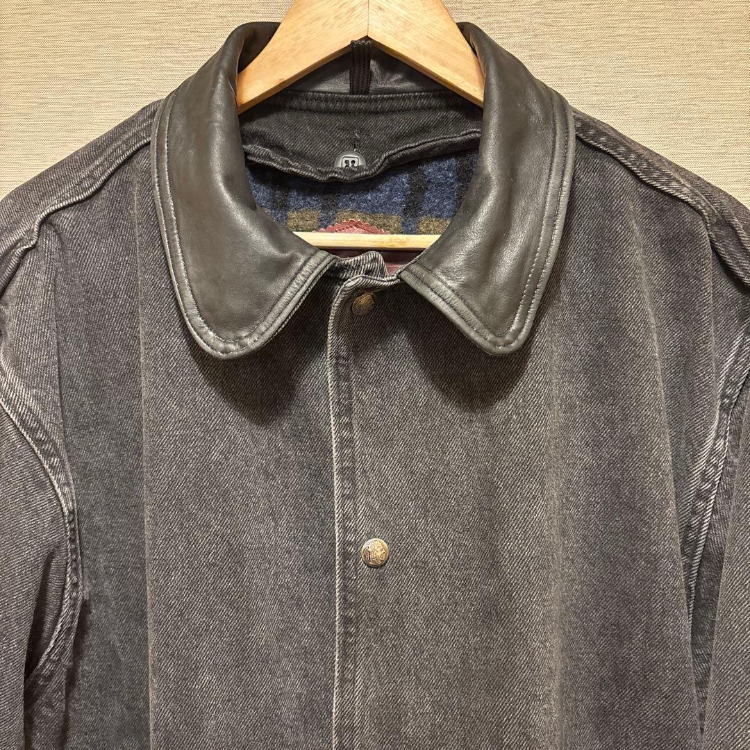 こ*め様 Woolrich レザー ブラックデニム ウールリッチ　BLACK U