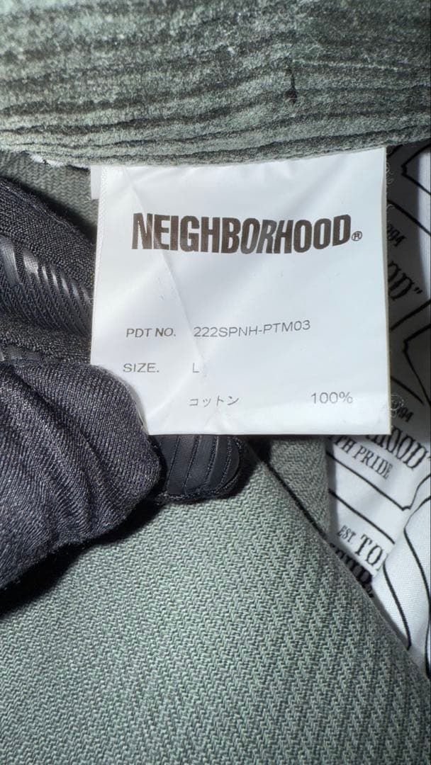 NEIGHBORHOOD グリーンパンツ　Lサイズ　222SPNH-PTM03
