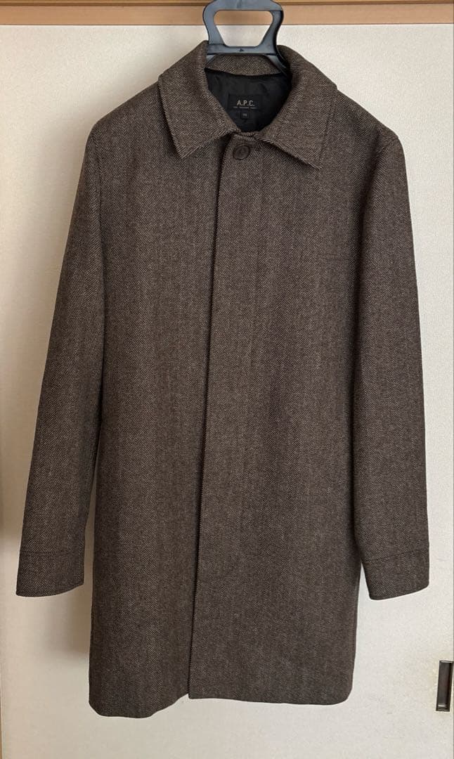 A.P.C. ヘリンボーン柄　ステンカラーコート XS