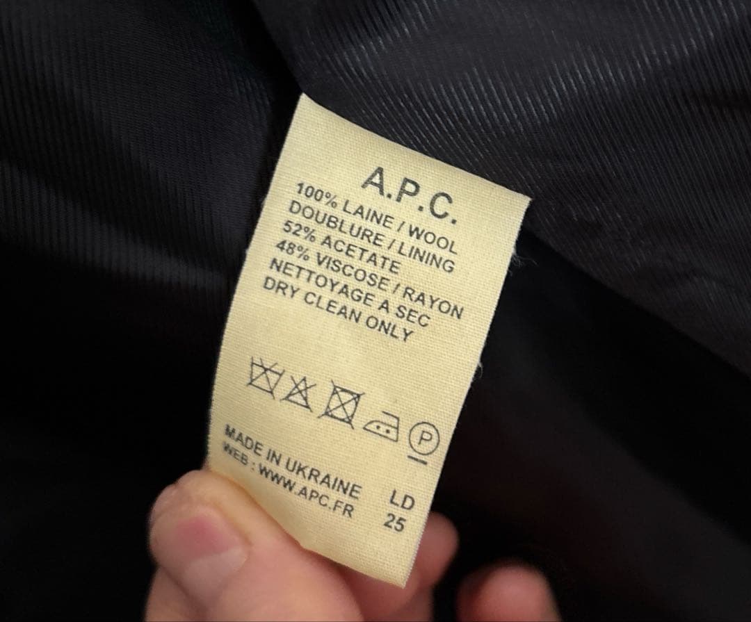 A.P.C. ヘリンボーン柄　ステンカラーコート XS