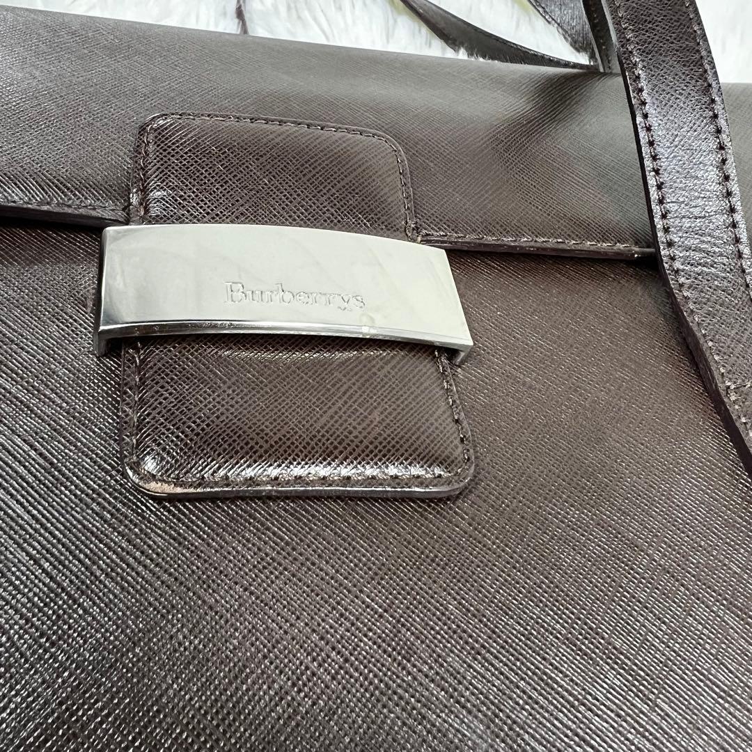 良品 バーバリー ✨ビジネスバック✨ダークブラウン A4対応
