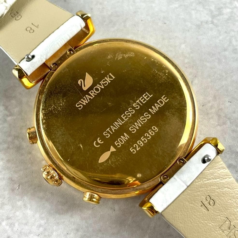 稼働品✨人気 Swarovski スワロフスキー 腕時計 ゴールド クロノグラフ