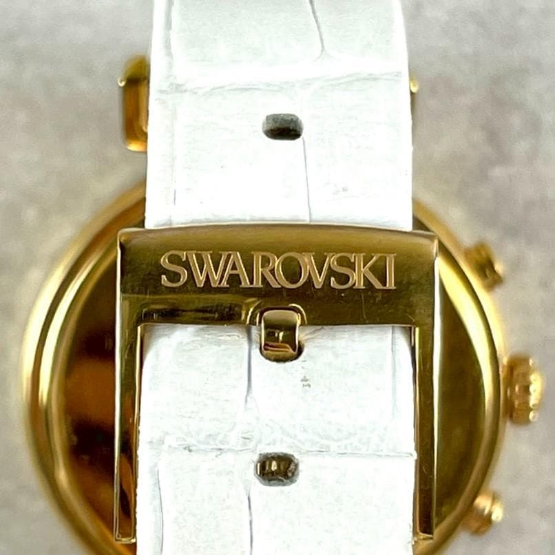稼働品✨人気 Swarovski スワロフスキー 腕時計 ゴールド クロノグラフ