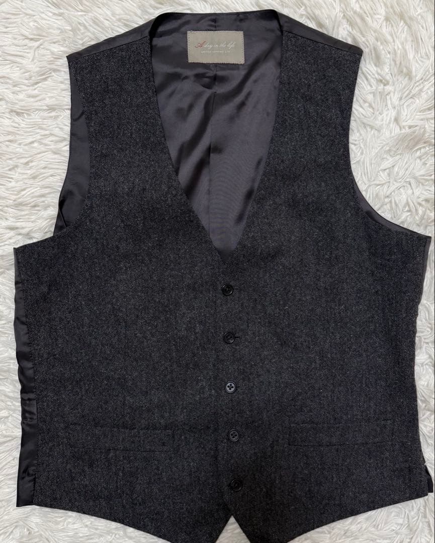 UNITED ARROWS ウールツイード　スーツセットアップ　スリーピースXL