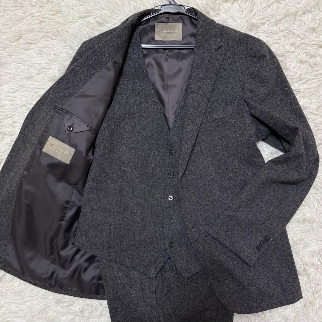 UNITED ARROWS ウールツイード　スーツセットアップ　スリーピースXL