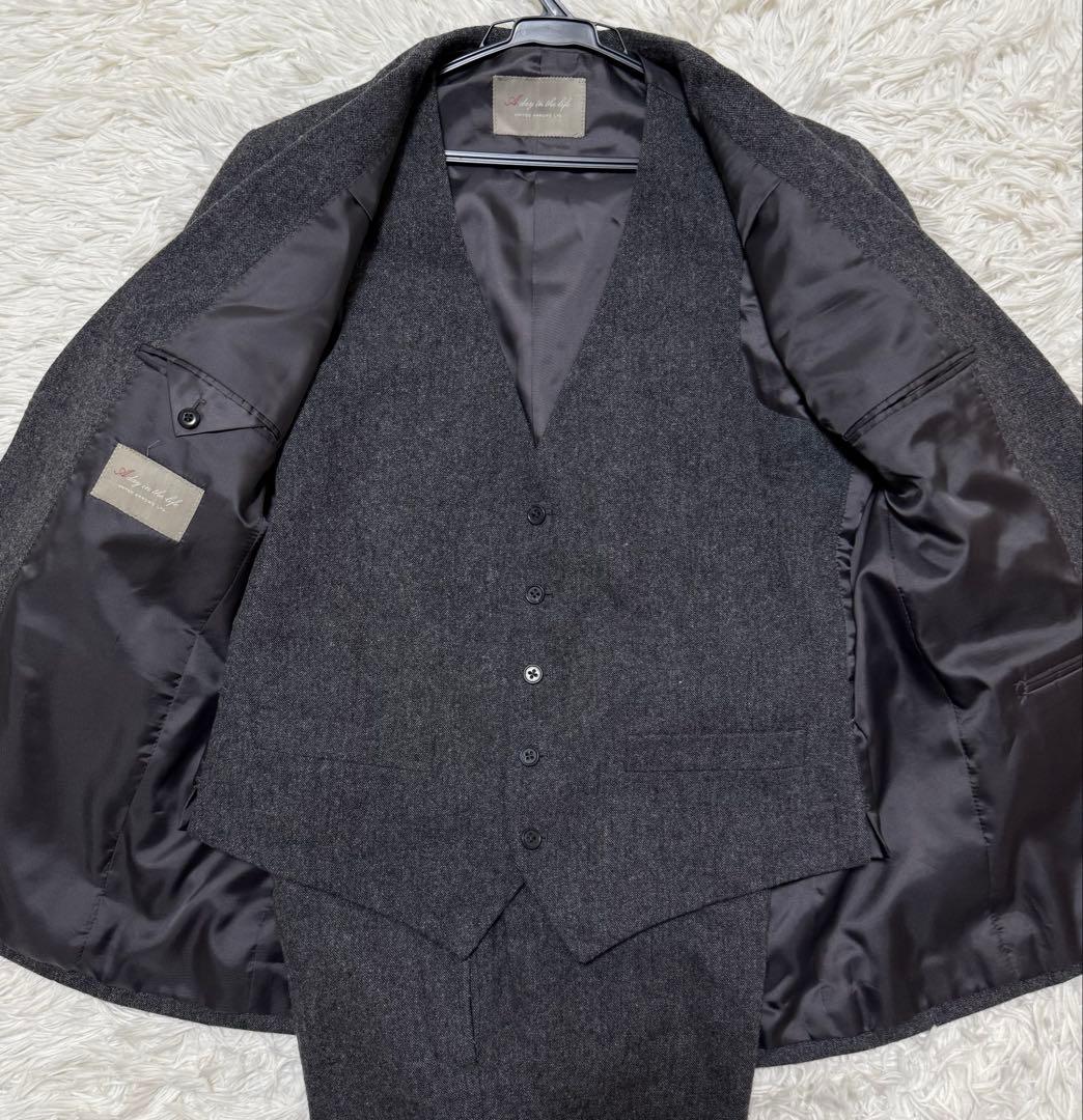 UNITED ARROWS ウールツイード　スーツセットアップ　スリーピースXL
