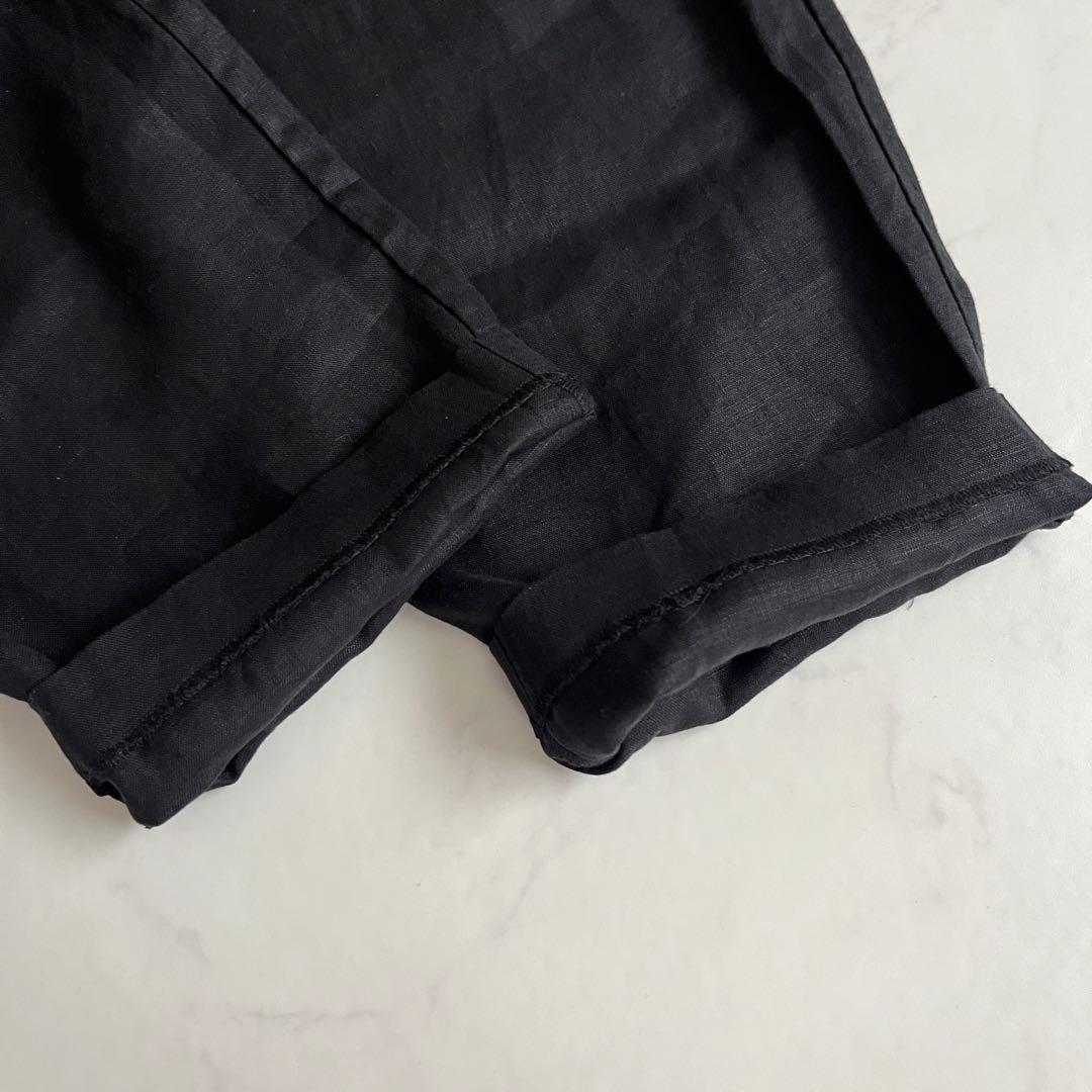 美品　かぐれ　リネンサルエルパンツ　ワイドパンツ　黒
