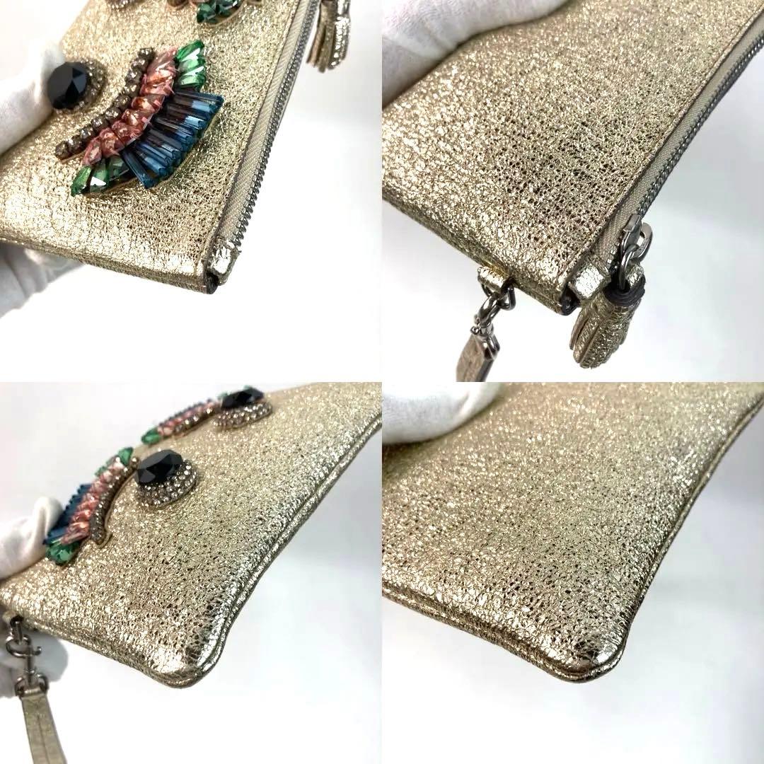 【美品・希少】アニヤハインドマーチ クラッチバッグ アイズ ラメ リストレット