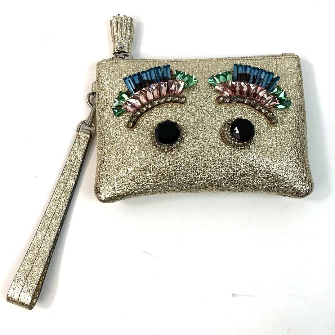 【美品・希少】アニヤハインドマーチ クラッチバッグ アイズ ラメ リストレット