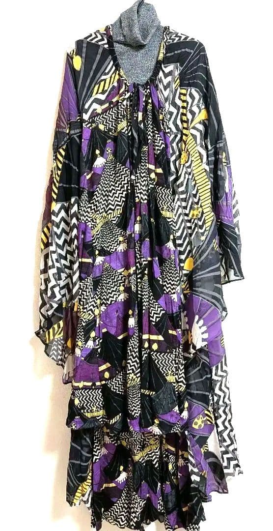 ツモリチサト　テント柄　ワンピース　パープル