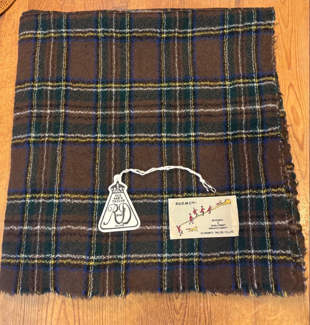 R&D.M.Co 今期WOOL TARTAN CHECK MUFFLERブラウン