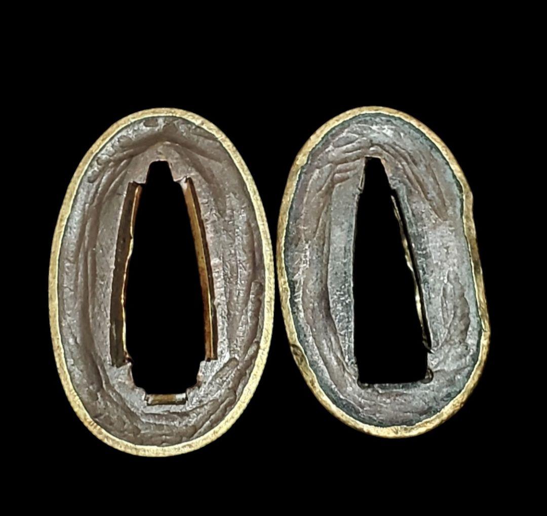 状態の良い金着せ切羽。二枚一組