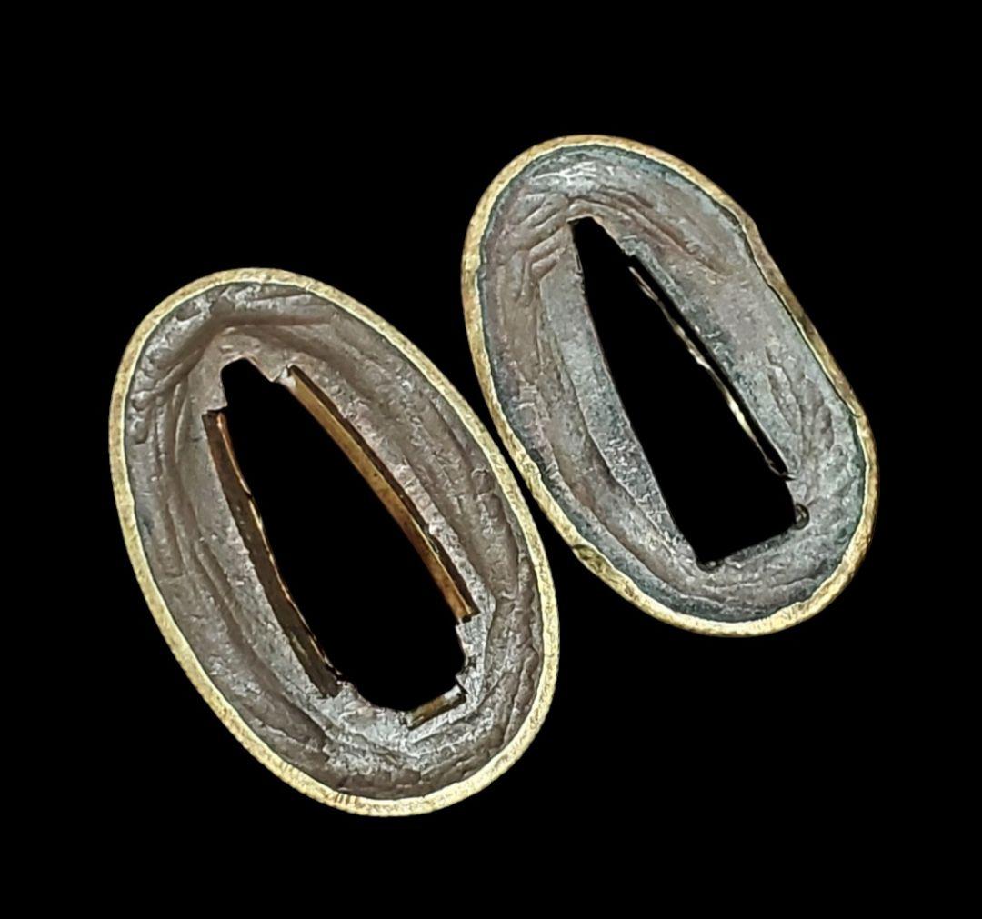 状態の良い金着せ切羽。二枚一組