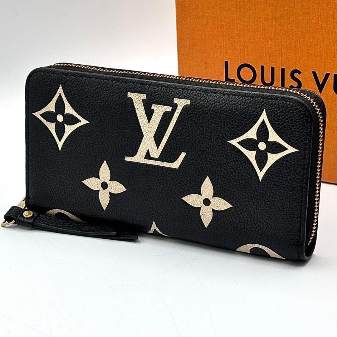 最新型 ルイヴィトン モノグラム ジャイアント ジッピーウォレット 黒 白