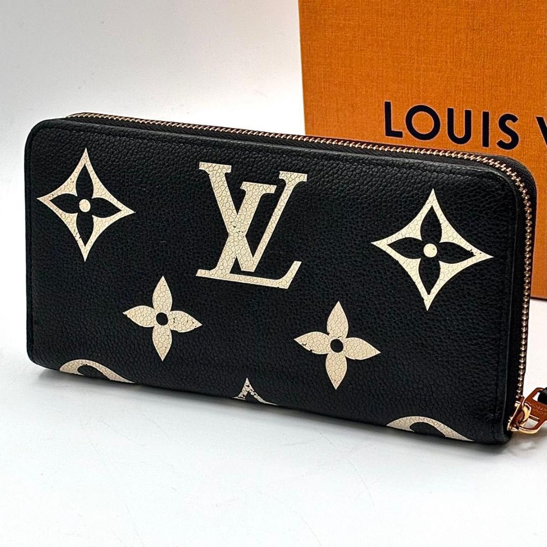 最新型 ルイヴィトン モノグラム ジャイアント ジッピーウォレット 黒 白