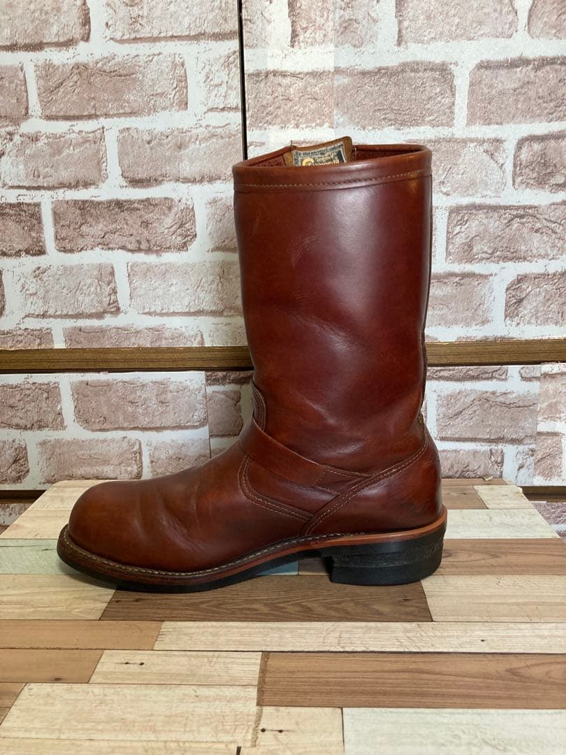Chippewa黒タグエンジニアブーツコードバン赤茶バーガンディー10E