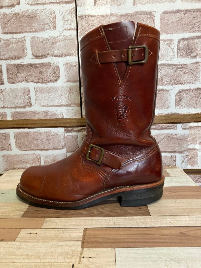 Chippewa黒タグエンジニアブーツコードバン赤茶バーガンディー10E