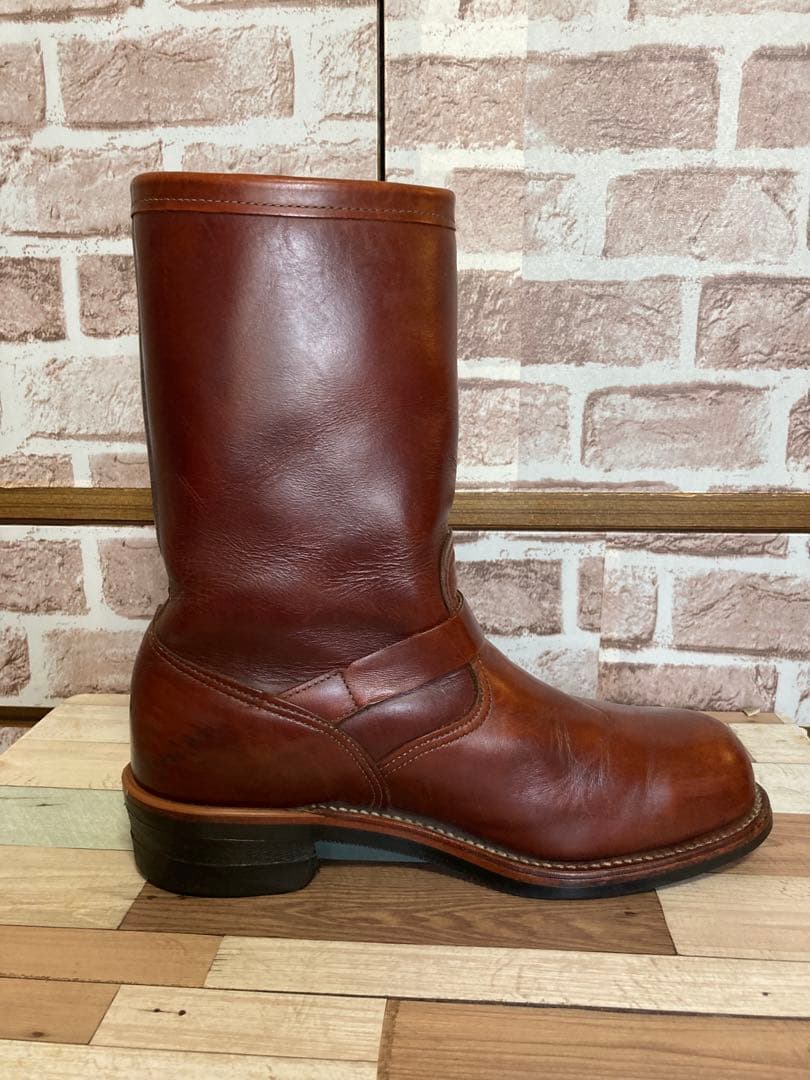 Chippewa黒タグエンジニアブーツコードバン赤茶バーガンディー10E