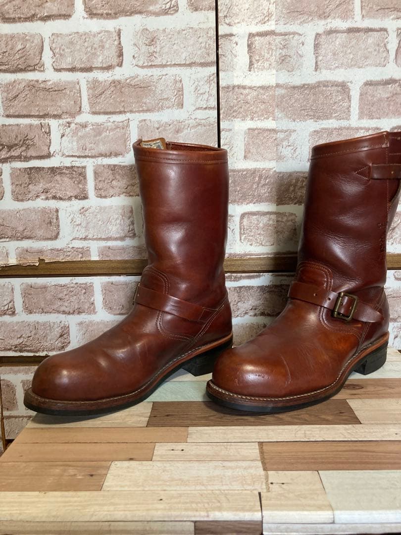 Chippewa黒タグエンジニアブーツコードバン赤茶バーガンディー10E