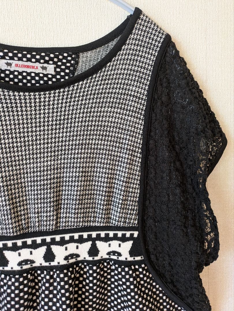 アルベロベロ♥️ノースリーブ チュニック ブラック/ホワイト