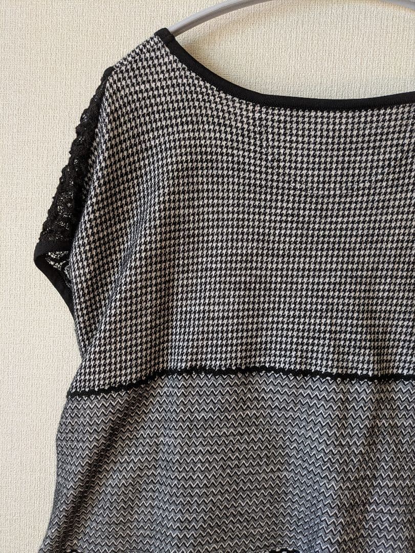 アルベロベロ♥️ノースリーブ チュニック ブラック/ホワイト