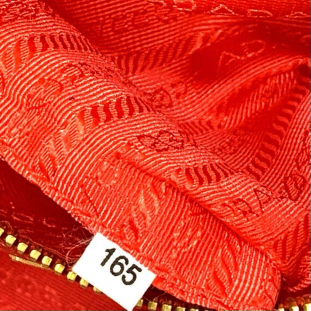 プラダ PRADA トートバッグ リボン テスート ナイロン オレンジ 美品