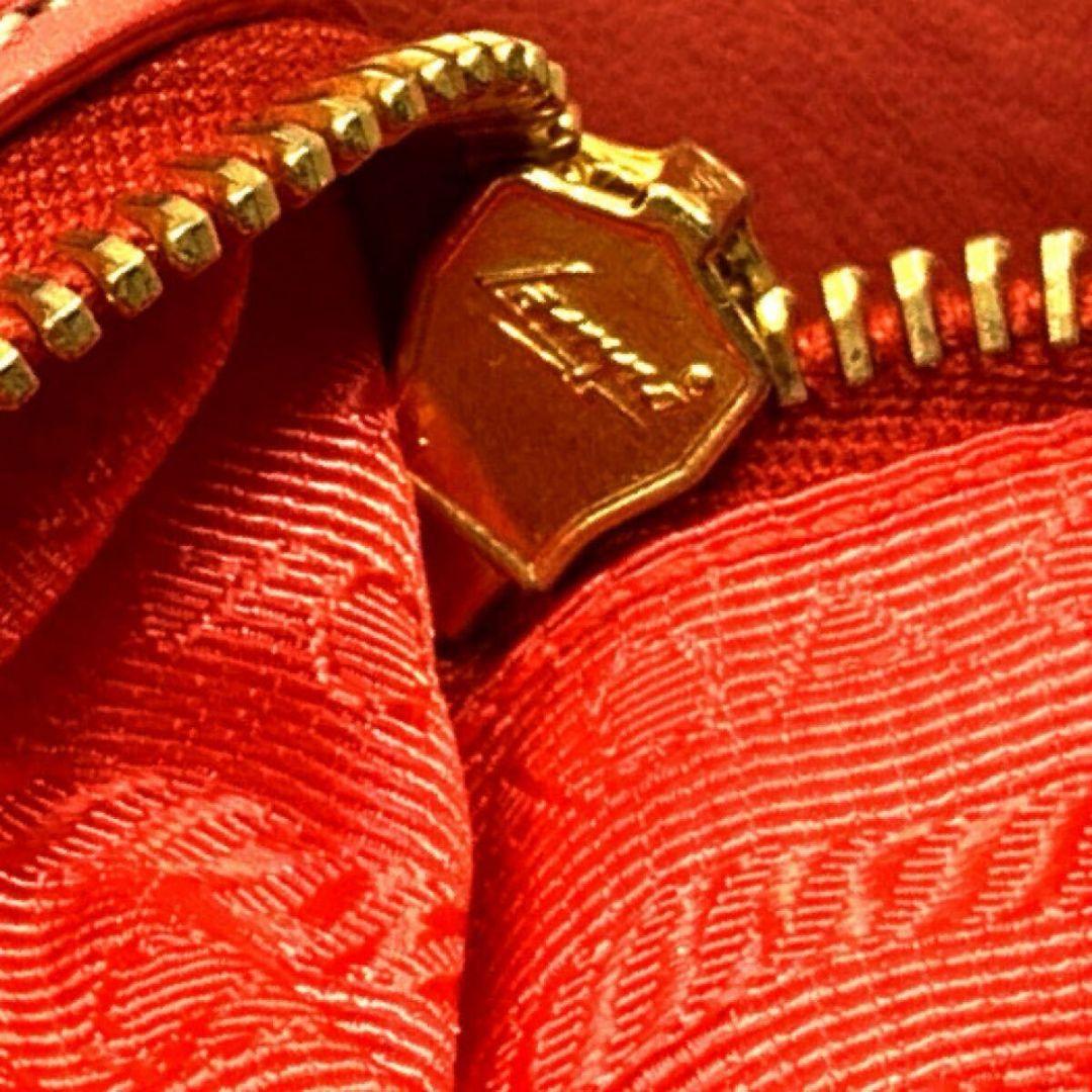 プラダ PRADA トートバッグ リボン テスート ナイロン オレンジ 美品