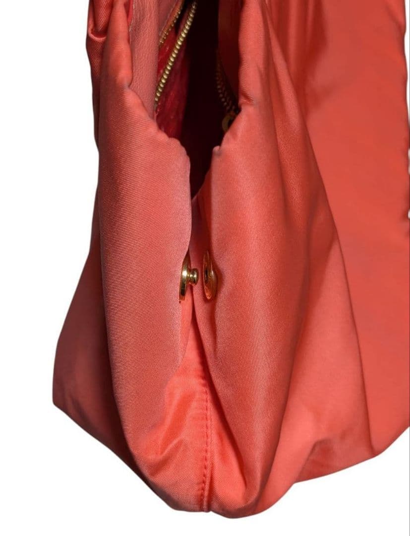 プラダ PRADA トートバッグ リボン テスート ナイロン オレンジ 美品