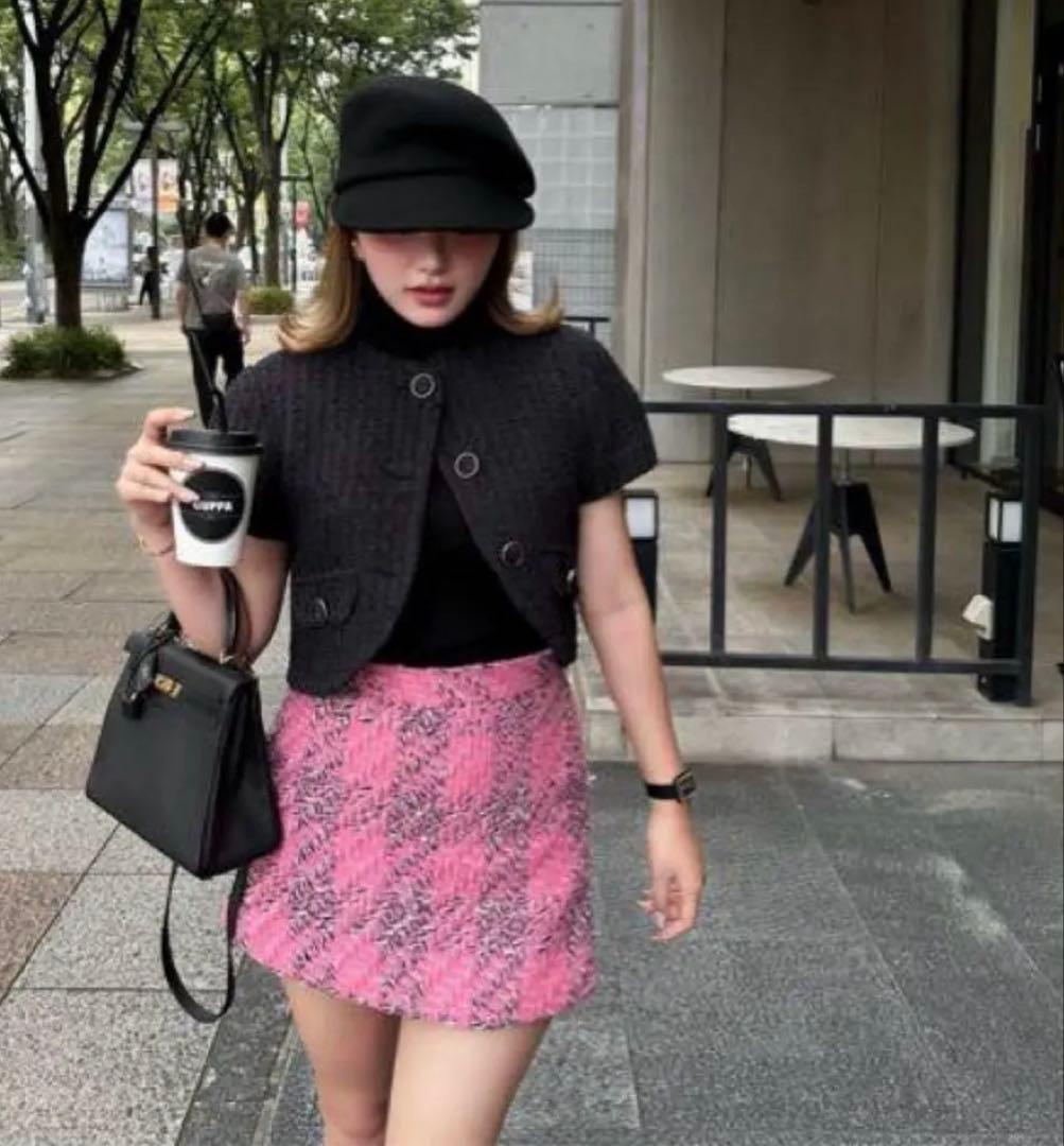 sheller チェック柄 ミニスカート ピンク　値下げはこれ以上は交渉次第