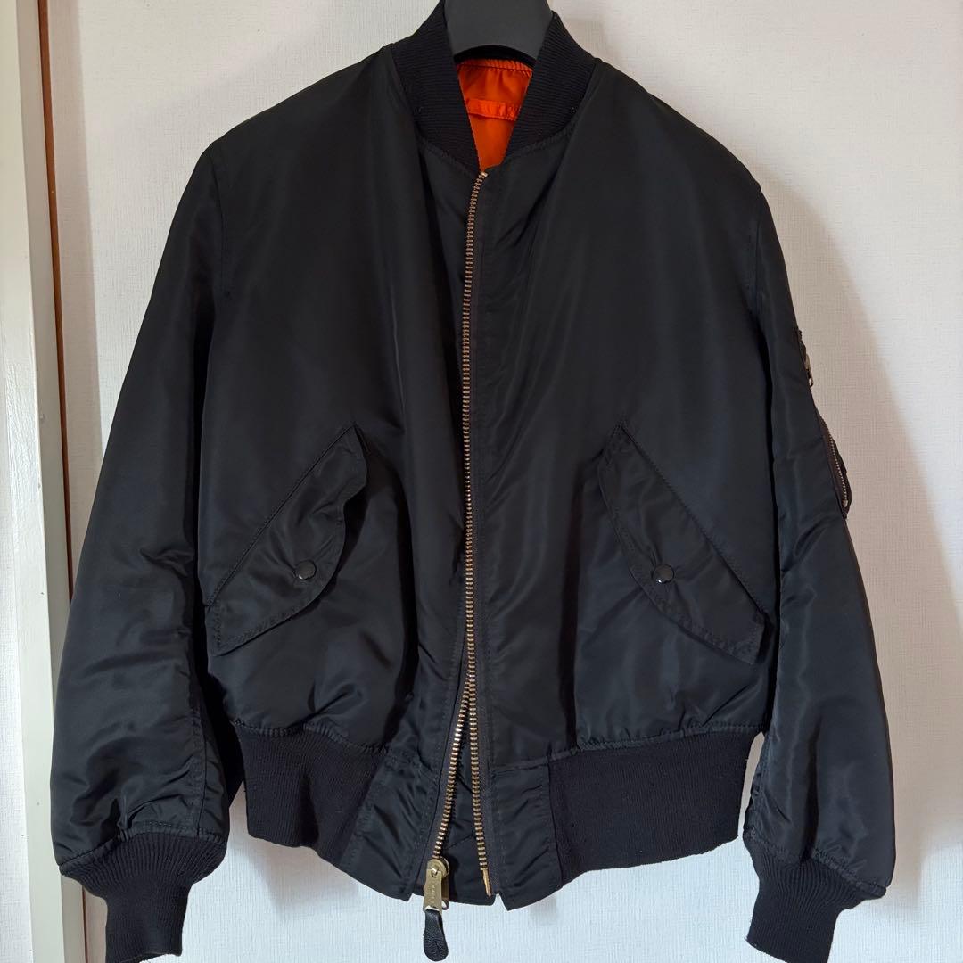 ALPHA INDUSTRIES MA-1 黒 旧ロゴ made in USA