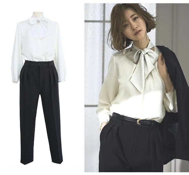 セレモニースーツ 3点セット ジャケット ボウタイブラウス テーパードパンツ