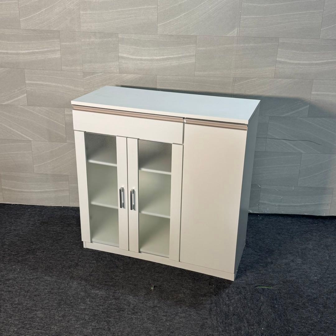 NITORI レンジ台 食器棚 幅90cm フォルムN 白 ニトリ d4742