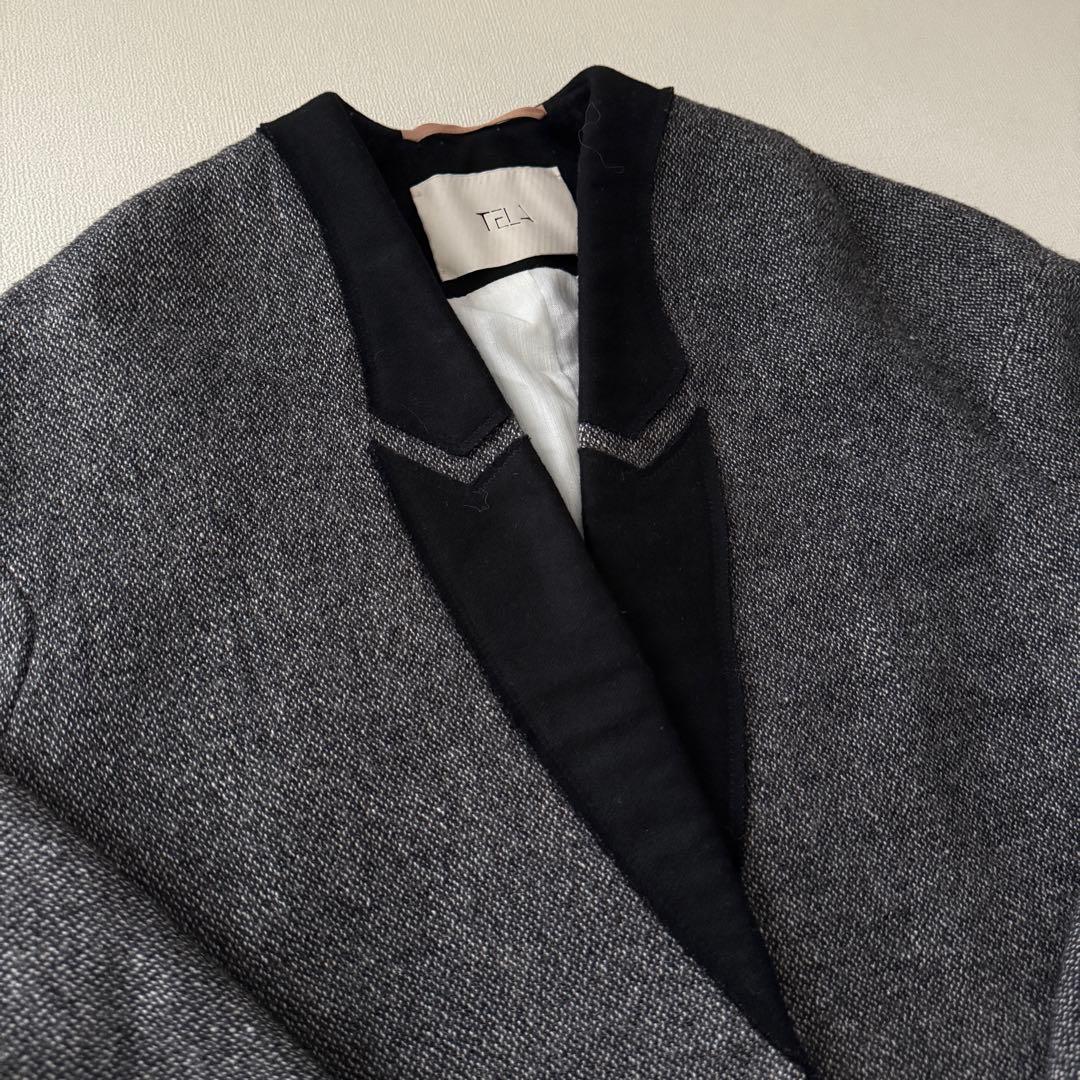 【最安値✨】イタリア製　TELA チェスターコート　バイカラー　38 ツイード