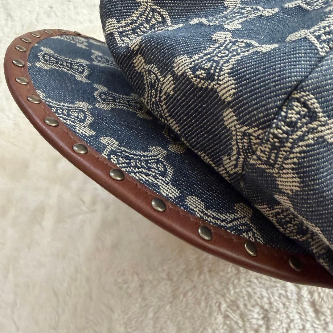 激レア✨極美品 セリーヌ パリマカダム デニムキャスケット トリオンフ 革 L