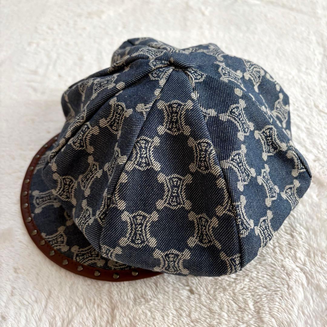 激レア✨極美品 セリーヌ パリマカダム デニムキャスケット トリオンフ 革 L