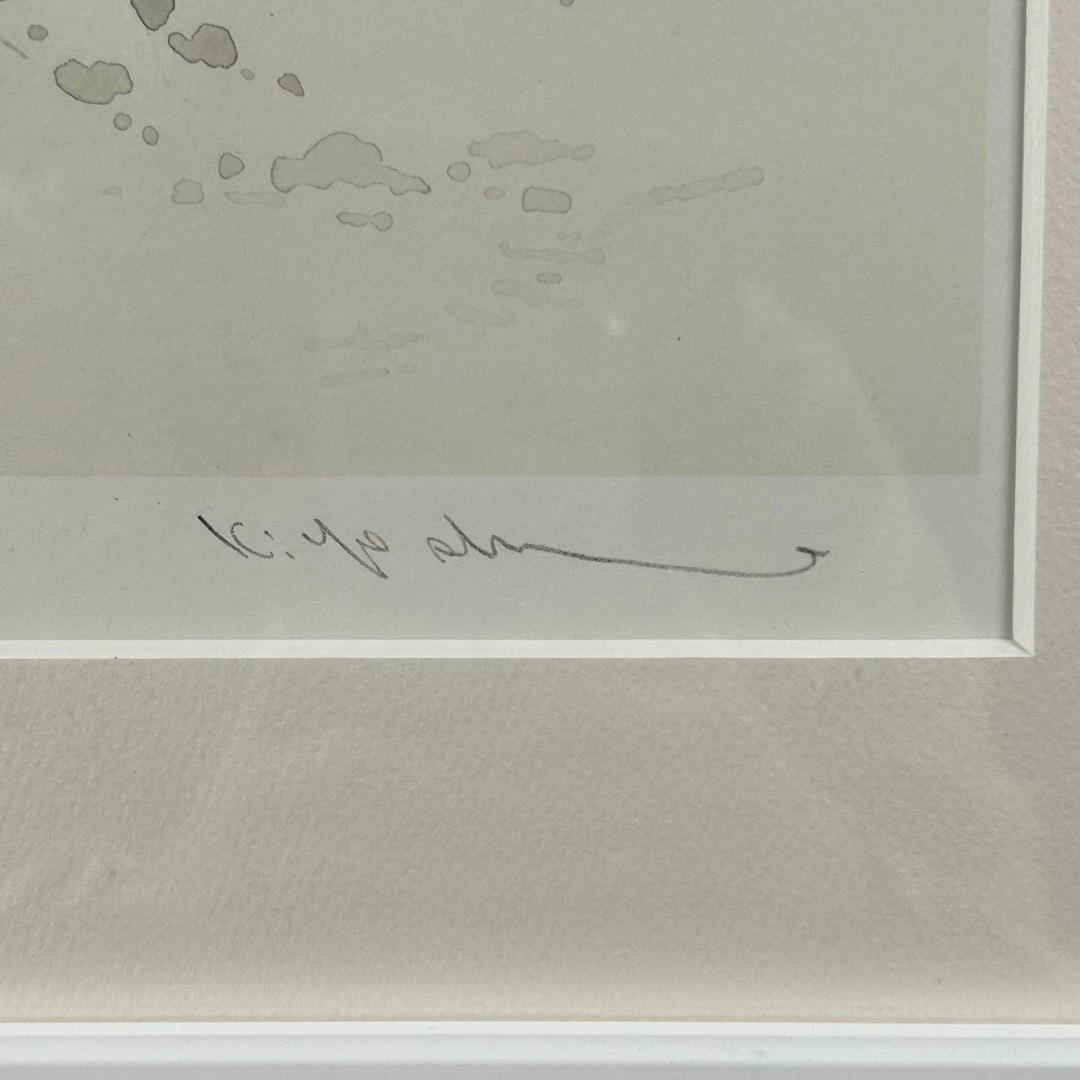 美品 中島潔「静寂」レフグラフ 直筆サイン入 作品保証書有 額縁入り