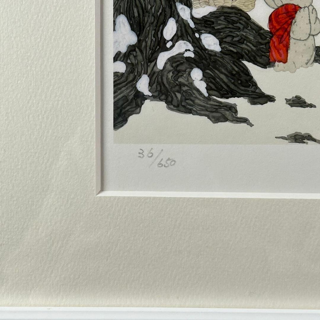 美品 中島潔「静寂」レフグラフ 直筆サイン入 作品保証書有 額縁入り