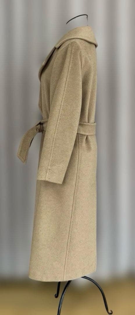 極美品MaxMaraマニュエラ ロングコート白タグキャメル100 XS 34