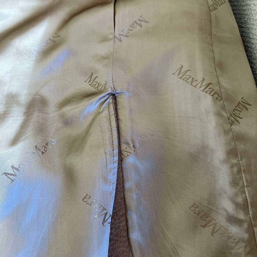 極美品MaxMaraマニュエラ ロングコート白タグキャメル100 XS 34